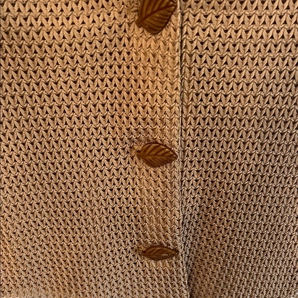 Vintage Miss Dorby Brown Button Down Knit Shirt - Picture 3 of 4
